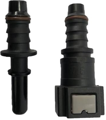 GVSS 2 Pièces Raccord Durite Essence 7.89mm ID8, Connecteur Durite Essence Droit Femelle,Raccord Durite Essence Connecteur,Raccord Rapide Tuyau Carburant,Adaptateur Connecteur Raccord Durit,Noir