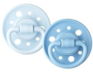 DODIE Sucettes Rondes GAÏA, tetine pour bébé, 0-6 mois, Bleu, Lot de 2