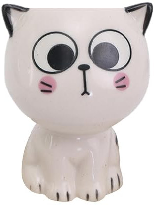 Pot de fleurs en céramique pour succulentes en forme de chat, en porcelaine, sans bac de sol, pour bureau, chambre à coucher, salon, table, fenêtre