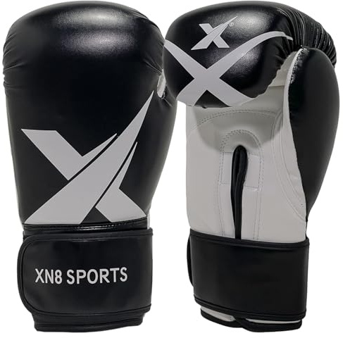 Xn8 Boxing Gloves for Men & Women – Training & Sparring Gloves, Faux Leather, Multi-Layered Padding, Ventilated Palm – Ideal for Kickboxing, Muay Thai, MMA, Karate (8oz 10oz 12oz 14oz 16oz)