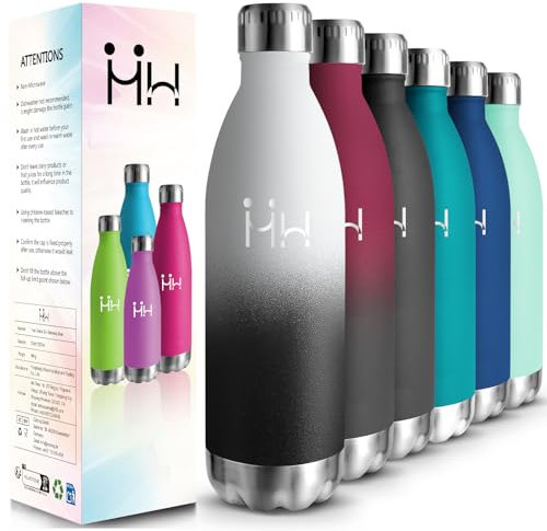 HoneyHolly Gourde Isotherme - 1000ML - Gourde Inox isolé à Double Mur, Gourde Sport sans BPA, Bouteille Isotherme Étanche, Processus de revêtement en Poudre - Pour Boissons Chaudes Et Froides