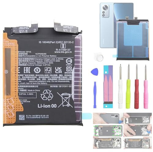 Aousavo BP45 ersatz akku BP45 Kompatibel mit Xiaomi 12 Pro BP45 Batteries
