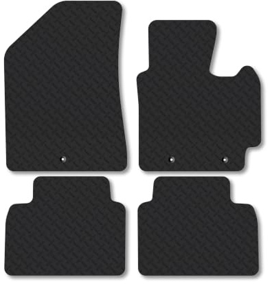 Kia Soul (2014-2019) 5mm Rubber Car Mats | Heavy Duty Rubber Tailored Fit Floor Mats Full Coverage Durable Waterproof Accessories Easy Clean Anti Slip Made in the UK