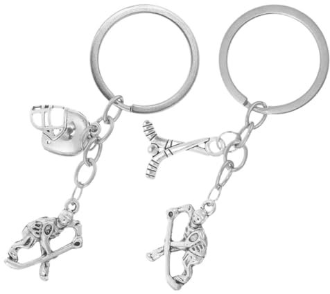 Veemoon 2stücke Feldhockey Schlüsselanhänger Aus Metall Hockey Spieler Schlüsselring Sport Anhänger Charm Team Souvenir Für Taschen Und Rucksäcke Eishockey Schlüsselanhänger