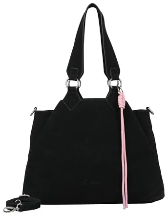 Fritzi Maia Jacky Shopper Bag Vegan Lederimitat Damen Handtasche Alltag Büro Reisen Reißverschluss abnehmbarem verstellbarem Schultergurt 40,5 x 29 x 15,5 cm – Schwarz, Rot, Grau, Pink, Blau, Olivgrün