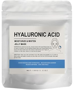 Hyaluron Pulver 100g, Niedermolekular & Vegan, Für Anti-Falten DIY Gesichtspflege, Hautfeuchtigkeit & Straffung, Pur, Wasserlöslich (1)