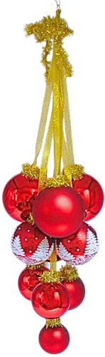 Dekohelden24 Lauschaer Christbaumschmuck - 10er Set Christbaumkugeln Lauscha, Glaskugeln, Fenstergehänge, Baumkugeln für Fenster, Fensterkugeln in rot, aus Lauscha, von 5 bis 8 cm.
