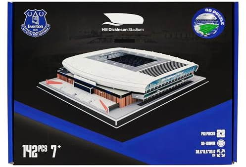 Pro-Lion Everton Hill Dickinson Stadion 3D Puzzle Modellbausatz 142 Teile Englische Premier League Fußballstadion Nachbildung Display Sammlerstück