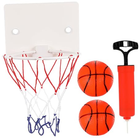 HONITANO Panier de Basket Mural pour Garçon et Filles Installation Facile, Jeu de Basket-Ball Intérieur en PP et Nylon, Ensemble Complet Ballon et Pompe pour Développer Le Style Aléatoire