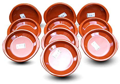 Set of 10 Spanish Terracotta Tapas Dishes / Cazuelas - 16 Centimeter Diameter