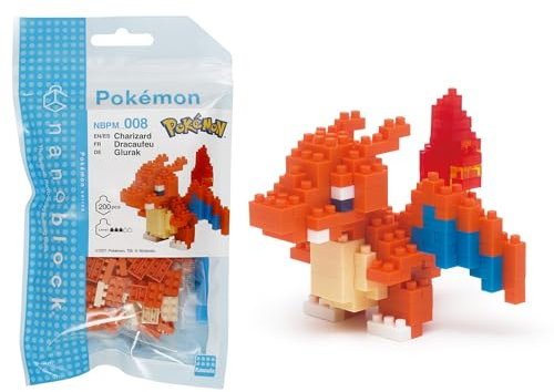 nanoblock NBPM008 Pokemon Charizard, Colourful, Bandai