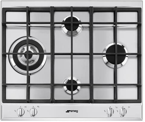 Smeg SLR64SGH Integrado Encimera de gas Acero inoxidable hobs - Placa (Integrado, Encimera de gas, Acero inoxidable, Acero inoxidable, hierro fundido, Izquierda)