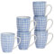 Nicola Spring Hand-Printed Mug - 330ml - Navy - Pack of 6 - Porcelain Hot Chocolate Cups Tea & Coffee Mugs for Kitchens, Cafes & Restaurants