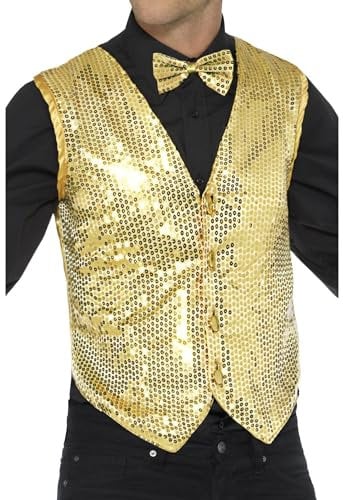 Smiffys Pailletten-Weste, Gold