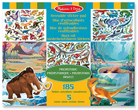 Melissa & Doug Wiederverwendbare Stickerbücher Urwelt | Reiseaktivitäten für Kleinkinder | Wiederverwendbare Sticker ideal für unterwegs im Auto oder Flugzeug |Kinderbücher Alter 3-4 Jahre