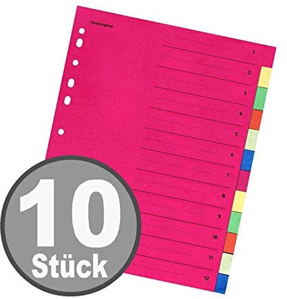Falken Karton-Register für DIN A4 (12-teilig | 10er Set)
