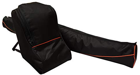 Aves-24 SKITASCHE Skisack 150 160 170 180 und 190 cm für Ski mit Stöcke mit/ohne Skischuhtasche reißfeste Skibag (180cm, SCHWARZ mit Schuhtasche)