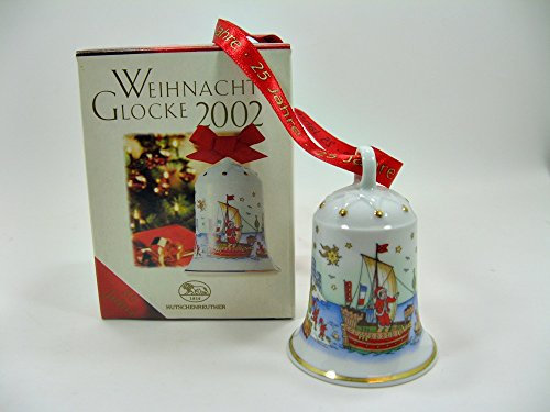 Ochs Schwetzingen - Hängendes Ornament - Hutschenreuther Weihnachtsglocke Hansestadt von 2002 25 Jahre 45 - Glas - Weihnachten