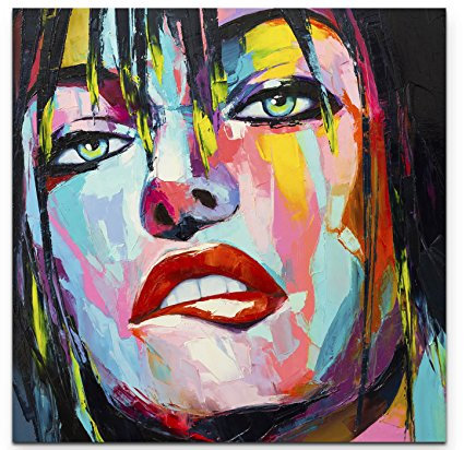 Paul Sinus Art Leinwandbilder | Bilder Leinwand 90x90cm Portrait Frau – Ölgemälde
