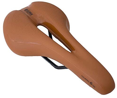 GORIX Fahrradsattel Sitz Bequemes Kissen mit Rail Mountain Road Fahrrad für Männer und Frauen (GX-C19) (Hellbraun)