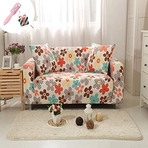 Elastisch Sofa Überwürfe Sofabezug 2 Sitzer, Morbuy Ecksofa L Form Stretch Antirutsch Armlehnen Summer Sofahusse Sofa Abdeckung Hussen für Sofa Couchbezug Sesselbezug (1 Sitzer,Garten)