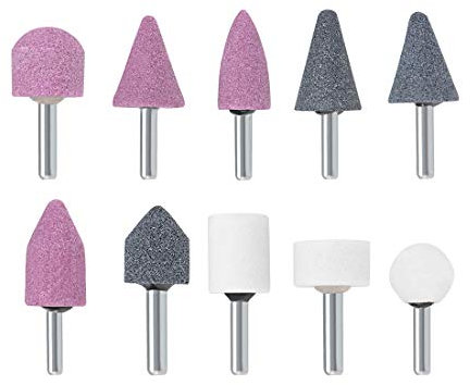 sourcing map 10 Stück Schleifstift Schleifkörper Schleifmittel Set mit 1/4 Zoll Schaft für Bohrmaschine