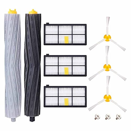 Kit di ricambio per Roomba serie 800 e 900 - 3 filtri HEPA, 3 spazzole laterali, 1 confezione di rulli centrali - compatibile con iRobot Roomba 810 865 880 960 980 e più
