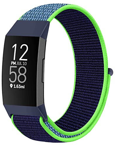 Runostrich Nylon Watch Straps Compatible with Fitbit Charge 4/Charge 3/SE, Soft Adjustable Replacement Wristband Breathable Sport Strap with Band for Women Men