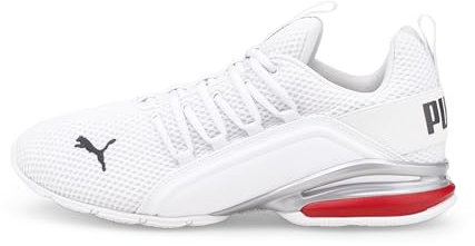 PUMA Herren Axelion LS Laufschuhe, Weiß White/High Risk Red, 39 EU