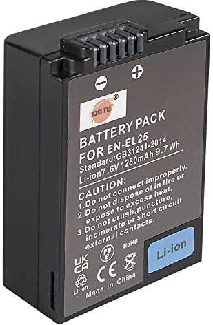 DSTE-DE Batterie de rechange EN-EL25 DSTE compatible avec appareil photo EN-EL25a, 4241 et Nikon MH-32, Nikon Z Series Z50 Z 50