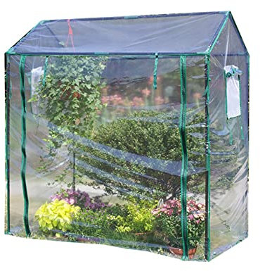 SANJIANG Gewächshaus überwinterungszelt Für Pflanzen Gewächshaus Winterschutz Für Pflanzen Blumentopf Aufrollbarem Eingang,130x90x150cm