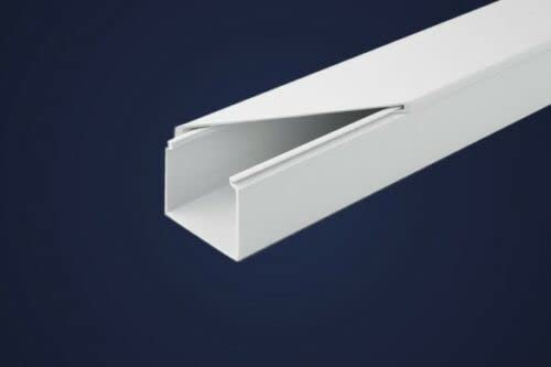 NAKA Kabelkanal zum Verstecken von Kabeln HDMI-Kabeln Netzwerkkabeln | Kabelabdeckung aus PVC | Installationskanal Kabelleiste für Haus & Büro Weiß 90 x 40 mm 2 m