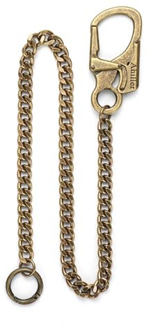 Ahiller Herren-Geldbörsenkette, Heavy Duty Schlüsselkette [Karabiner aus Legierung, Edelstahlkette], geeignet für Jeans, Brieftaschen, Taschen (1, Messing-T)