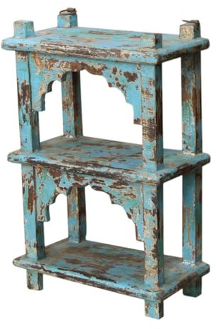 GURU SHOP Kleines Regal Modell 40, Türkis, 50x33x16 cm
