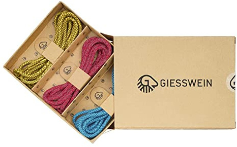 Giesswein Schnürsenkel Lace Box Brilliant - Runde Schuhbänder recycelt | Reißfeste Schuhbänder aus 100% recyceltem PET – für Sneaker, Sport- & Freizeitschuhe, brillante Farben