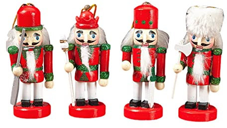 Steadybombb Schiaccianoci addobbi per L'Albero di Natale - Set di 4 addobbi per L'Albero di Natale a Tema Schiaccianoci | Ornamento da Appendere all'albero di Natale per L'Albero della Porta