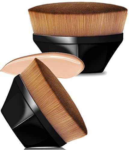 VICKSONGS Pinceau Fond de Teint, Pinceaux de Maquillage Avec Boîte de Rangement [60g / Super Soft] Pinceau Pour Fond de Teint Multifonctionnel Pour Mélanger Liquide, Crème, Correcteur Premium (Noir2)