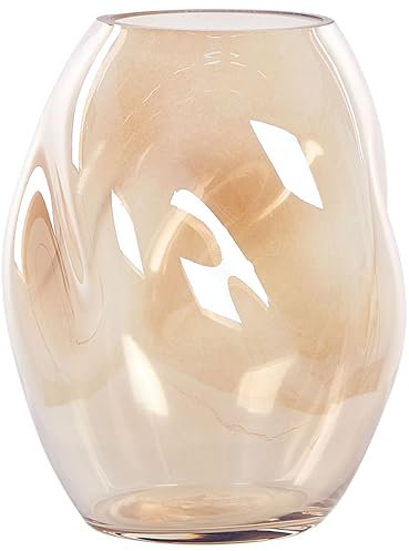 Vase en Verre Décoratif Moderne à Fleurs Orange 20 cm sur Table Accessoire Gerakini