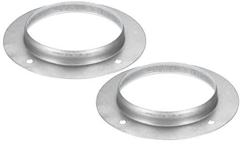 PATIKIL 5 Duct Connector Flange, 2 Pack Metal Straight Pipe Exhaust Flange Duct Mounting Plate for Heating Cooling Ventilation HVAC System