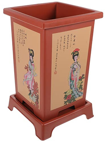 Yardwe Juego de Macetas Grandes para Orquídeas Macetas Decorativas Chinas Macetas de Resina para Orquídeas Bandeja Decorativa para Invernadero para Sala de Estar