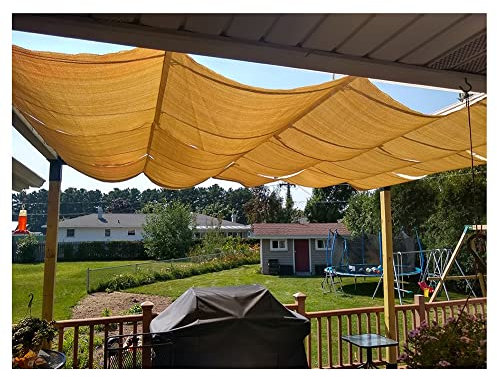 Terrassen-Pergola-Schattenabdeckung, Ersatz-Einziehmarkise, wasserdichtes Vordach, Wellensegel-Netzstoff, wasserdurchlässige Sonnenfilterung für Hinterhof-Deck (Farbe: Beige, Größe: 1,5 x 2 m)