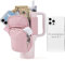 SUITMAT Water Bottle Pouch for Stanley Quencher Series Tumbler, Large Pouch Bag for Stanley Cup Accessories, Cup Backpack with Multiple Pockets for Phone, Cards, Keys (Bag Only)