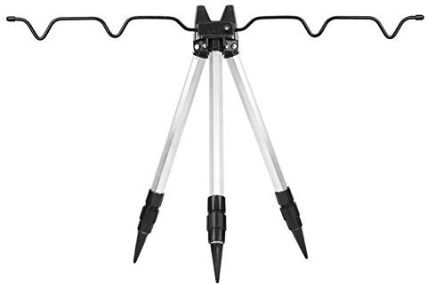 Leapiture Fishing Rod Tripod Stand, Fishing Pole Tripod Bracket Aluminum Alloy Mini Shrinkage Fishing Rod Support Sea Pole Bracket Equipment Accessory