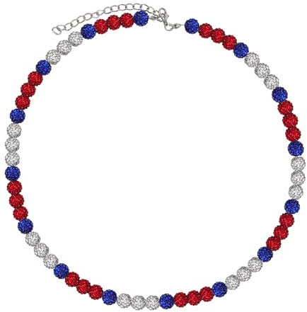 XIHIRCD 30cm Philadelphia Phils Baseball Halskette, Strass Sport Halskette Glitzer Inspiriert Perlenkette Baseball Perlenhalskette Schmuckgeschenke für Jungen Mädchen Männer Frauen