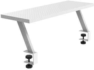 Mars Gaming MGDS, Monitor-Erhöhung, Erhöht den Monitor um 17cm, Ergonomischer Tischständer aus Stahl, Carbonfaserplatte 60x20cm, Bildschirmhalterung für Schreibtische mit 10 bis 33mm Dicke, Weiß