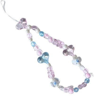 OQKAHIV Colgante de Mano para Móvil con Cuentas - Pulsera Abalorios con Función Antipérdida - Cordón de Teléfono con Correa de Muñeca - Ideal como Cordon Movil o Colgante Móvil - 1 PCS