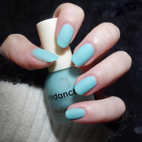 Matte Nail Polish, Blue Nail Polish, Matte Blue Nail Varnish Quick Dry & Long Lasting, 10ml Bright Blue Nail Paint Non Toxic Eco-Friendly Nail Paint for Women Teens Girl Manicure Gift