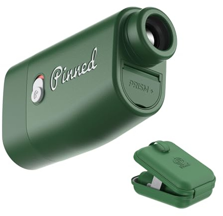 Distanzimetro da golf con prisma appuntato | Misuratore di distanza da golf | Telemetro laser a vibrazione bloccato a perno ricaricabile tramite USB, regalo di golf per uomini e donne, rosso