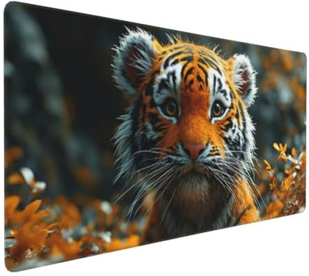 Cartoon Tiger Mouse Pad Large XXL 700x300x3 mm Thick Extended Mouse Pad Desk Pad Soft Computer Keyboard Mice Mat, Mouse Mat/Desk Mat/Gaming Mouse Pad with Anti-Slip Base for Office & Home Y-10707