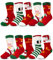 Kyopp 10 Paar Socken Kinder Mädchen Funny Socken Weihnachts-Schneemann Cotton Socken mit motiv Crew Socks 21-37